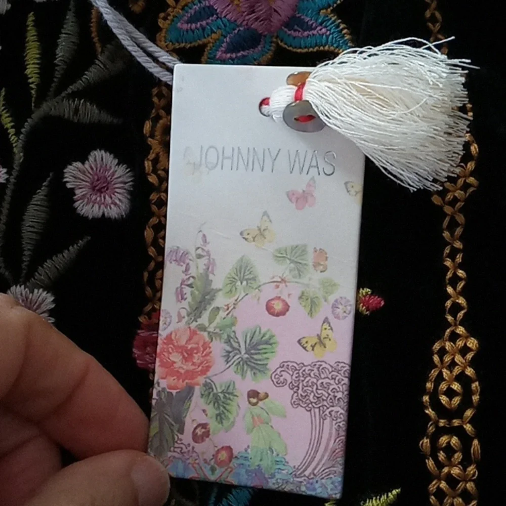 Johnny Was Esther Velvet Flare Sleeve  Peasant Blouse - Picture 9 of 11